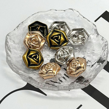 现代金属花时尚小香风纽扣校服大衣纽扣衣服复古装饰扣-阿里巴巴