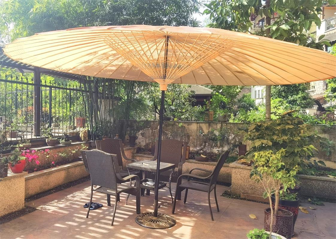 户外大油纸伞古风伞防雨遮阳古典庭院特大喜庆走秀大红色遮阳伞