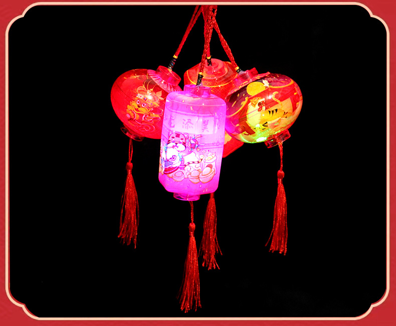 新款发光手提七彩小灯笼玩具批发儿童春节元宵活动货源地推小礼物