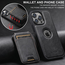 适用iPhone15ProMax二合一MagSafe磁吸无线充电插卡支架手机皮壳