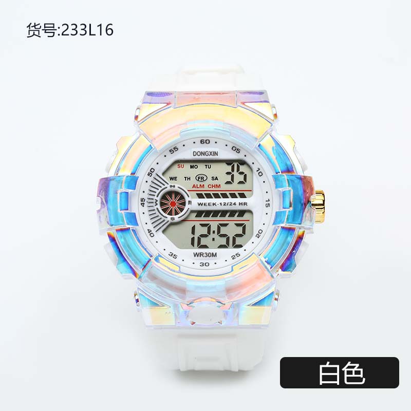 23 New Student Colorful Electronic Watch Ins Fashion Primary and Secondary School Children Sports Watch Multifunctional Luminous