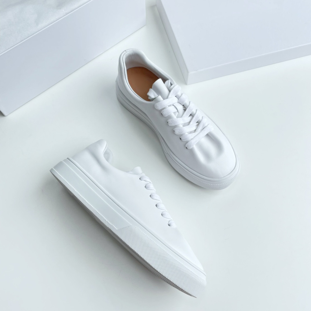 出口意大利小众品牌羊皮柔软高弹舒服小白鞋女士休闲运动风单鞋子