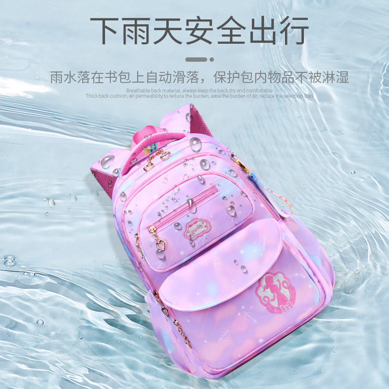 Popular Cross-Border Foreign Trade Primary School Schoolbag Children Burden Alleviation Waterproof Backpack Girls Fashion Printed Logo Wholesale