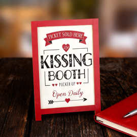 跨境新品情人节桌面木质标识摆件农舍餐厅派对装饰工艺品摆饰批发