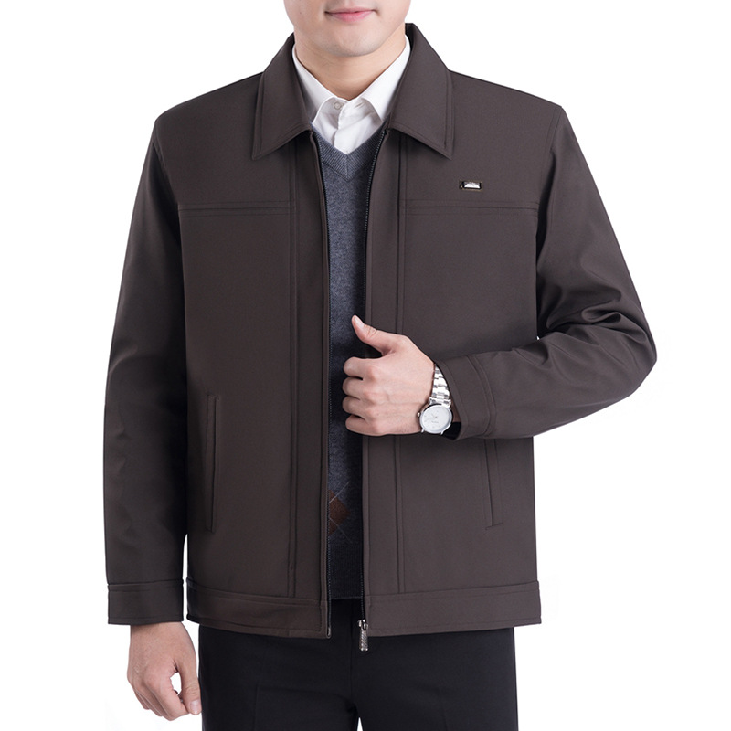Dad Spring and Autumn Coat Men's Middle-Aged People's Jacket Men's Casual Men's Jacket for Middle-Aged and Elderly People Autumn outside
