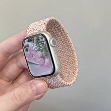 适用苹果7手表表带单圈编织S8绳潮牌创意iwatch6SE尼龙弹力编制s9