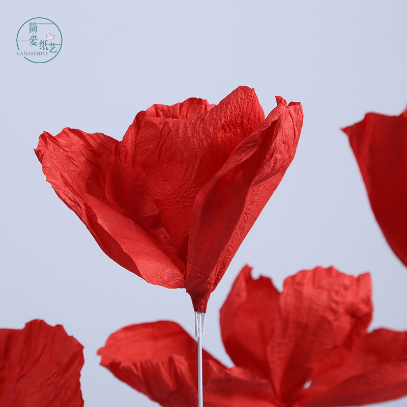现货批发纸花网红小红花婚礼现场布置商场装饰立体花 手工纸艺花