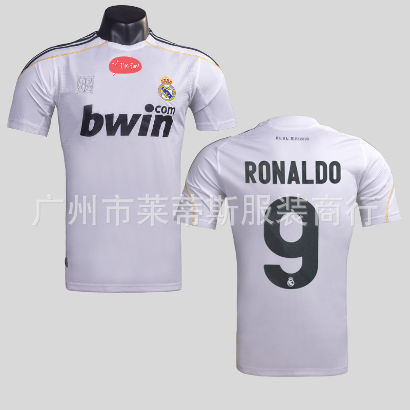09-10皇马主场复古球衣8号卡卡9号c罗泰版球衣复古足球服皇马