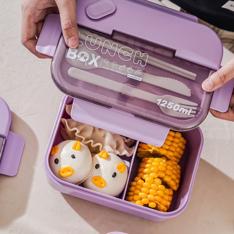 Japanese-Style Plastic Lunch Box Children's Bento Box Crisper Student Female Insulation Portable Meal Lunch Box Meal