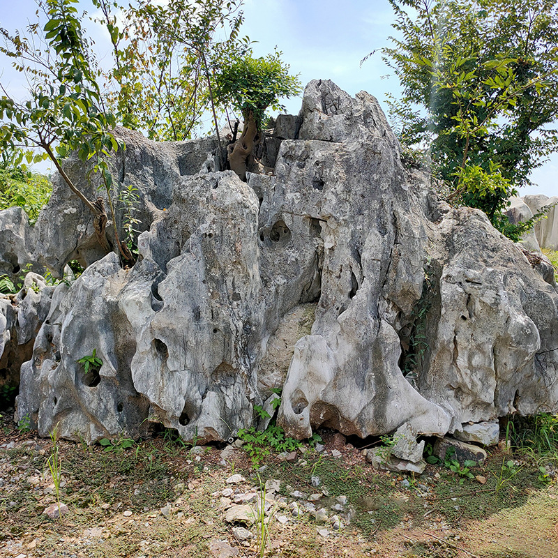 产地批发广西园林太湖石园林景观石价格 大型假山制作