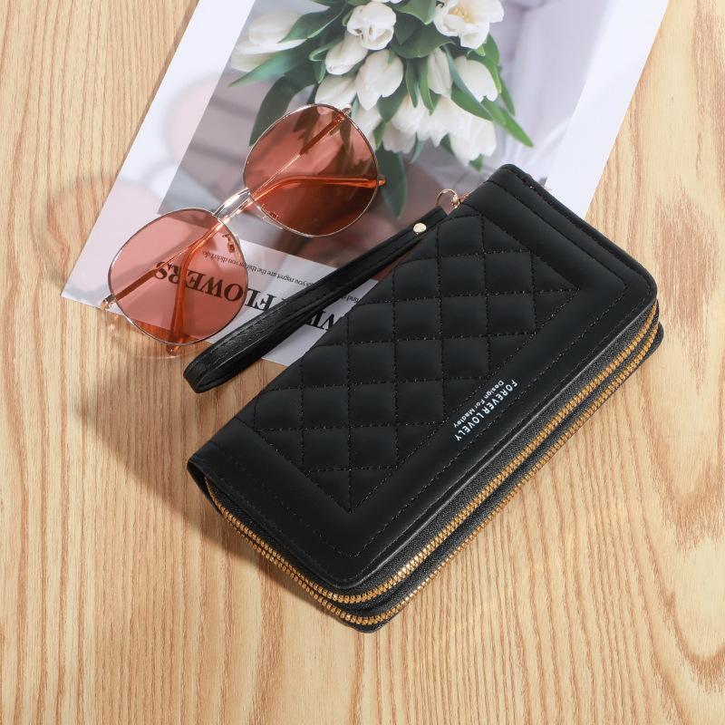 Women's Wallet 2023 New Long Women's Korean-Style Leisure Phone Bag Double Zipper Wallet Large Capacity Card Holder