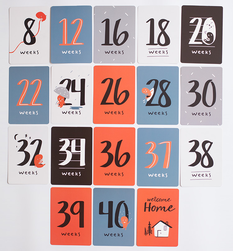 宝宝成长纪念卡片月份天数摆拍道具周岁百天拍照背景摄影宝宝卡