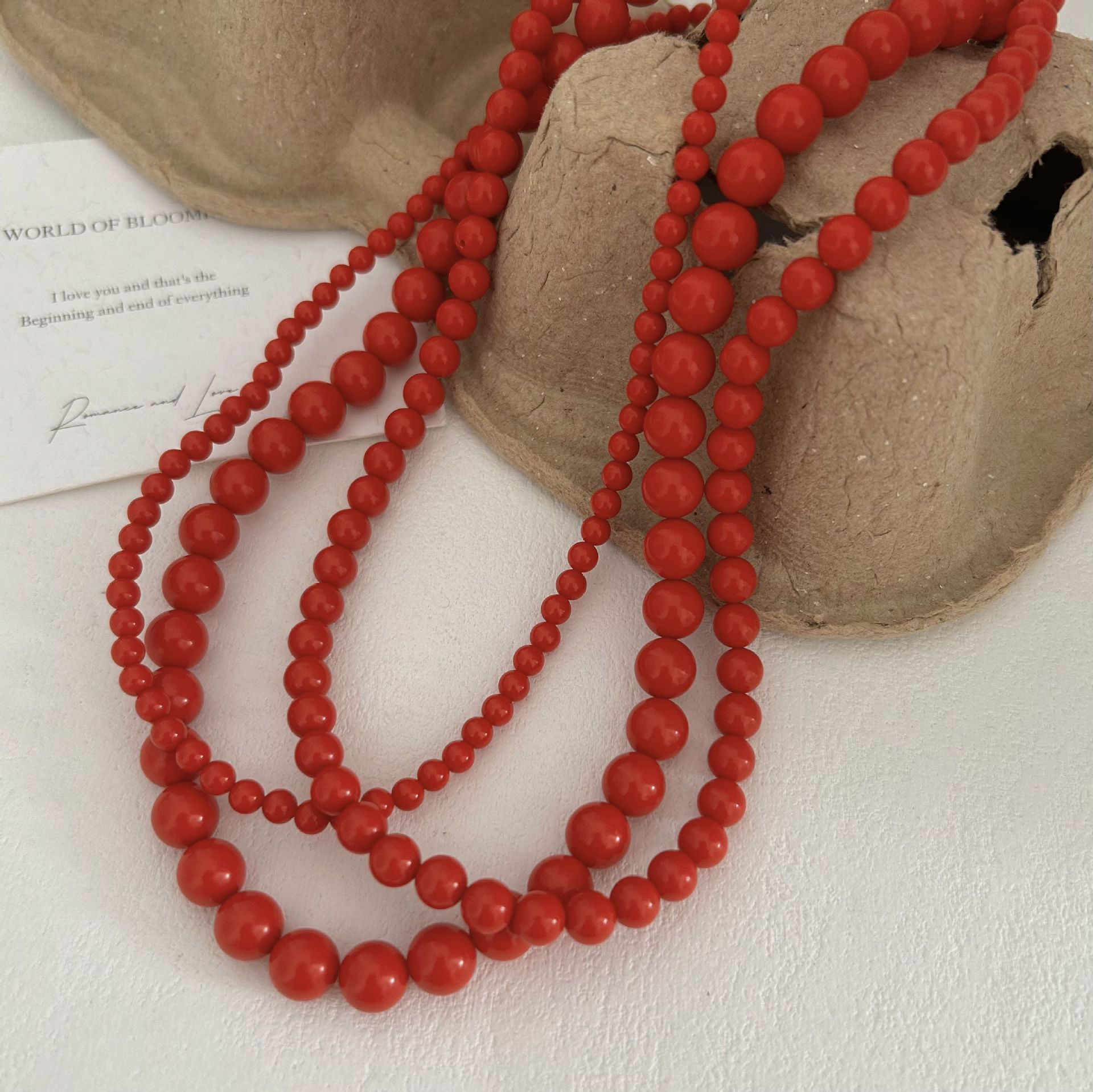 范智乔 韩国韩版925纯银项链 红珊瑚项链简约ins小红书项链-阿里巴巴