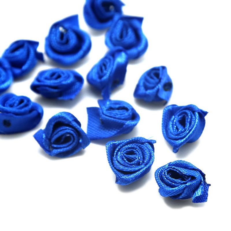 仿真缎带丝带小花 玫瑰花头 diy服装辅料配饰玫瑰花头手捧花材料