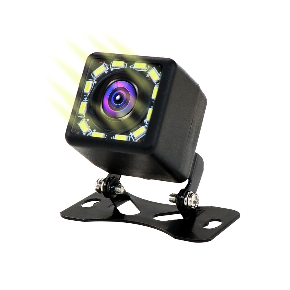 Cross-Border Wholesale Car CCD Rear-View Camera Reversing Image Night Vision 12led Light Car Camera Spot