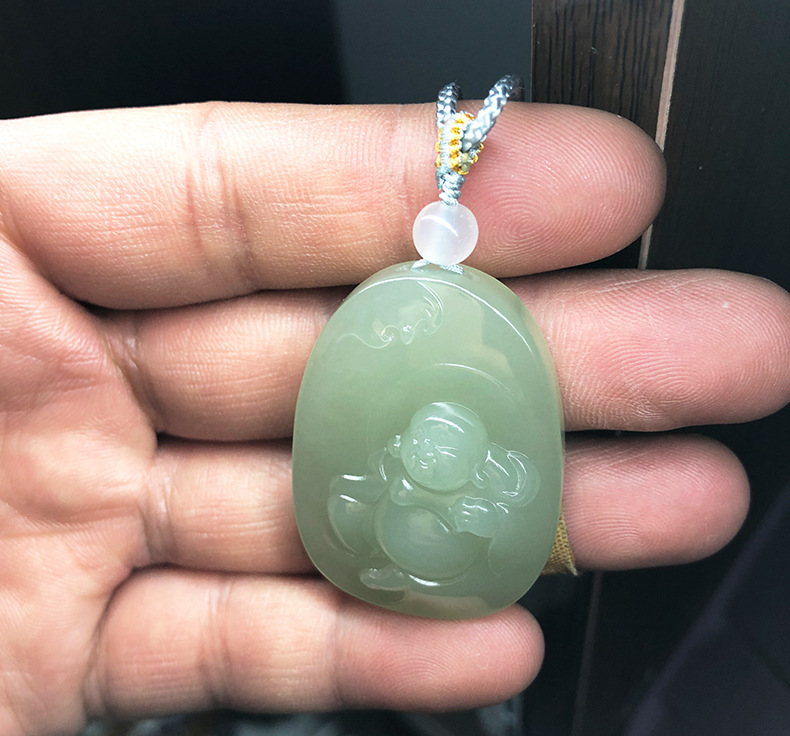 新疆和田玉佛公吊坠 女款玉佛项链吊坠和田玉弥勒佛玉笑佛宝宝佛