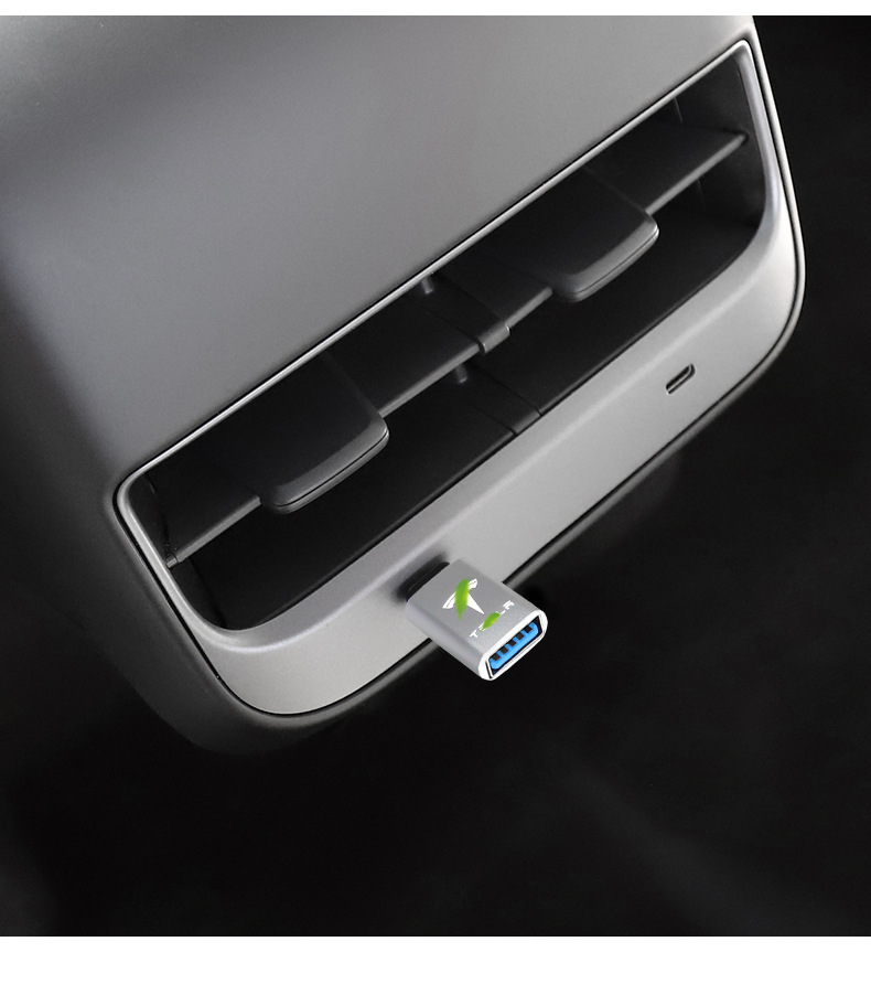 适用于特斯拉转接头modely/3后排usb转换typec插头改装丫配件神器