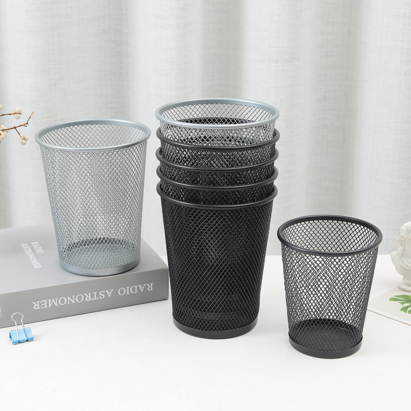 round Metal Mesh Trash Can