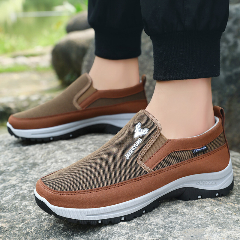 Men's Shoes 2024 Summer New Cross-Border Temu Generation Sports Style Casual Shoes Soft Bottom Daddy's Shoes for Middle-Aged and Elderly People