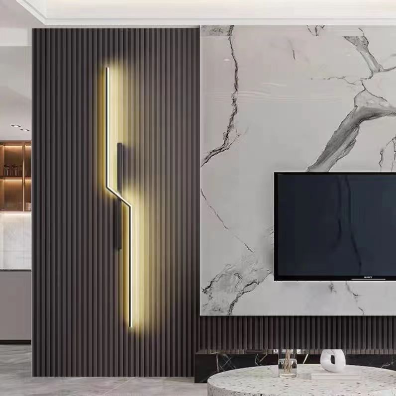 现代简约长条壁灯极简卧室客厅栅格灯沙发电视背景装饰灯