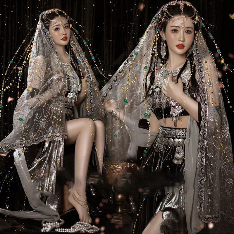 云南异域风情服装沙漠郭煌飞天舞汉服新疆西域公主性感写真服装