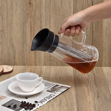 耐冷热高硼硅玻璃咖啡壶带手柄带滤网冷萃壶带刻度大容量泡茶壶