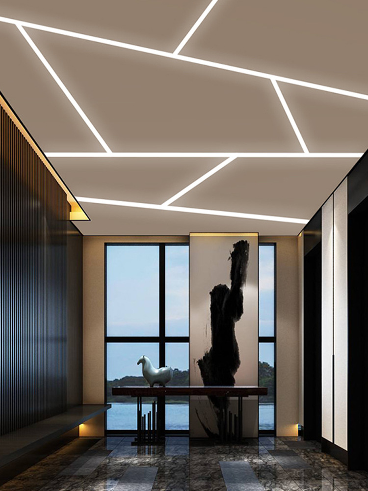 led线条灯无边框嵌入式铝槽明装灯带走廊墙壁线型灯暗藏线性灯