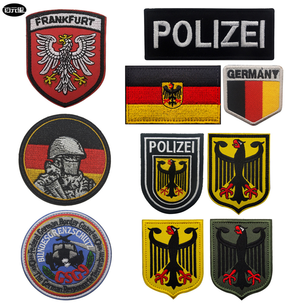 germany polizei patches 德国鹰盾士气章gsg9刺绣布贴魔术贴徽章