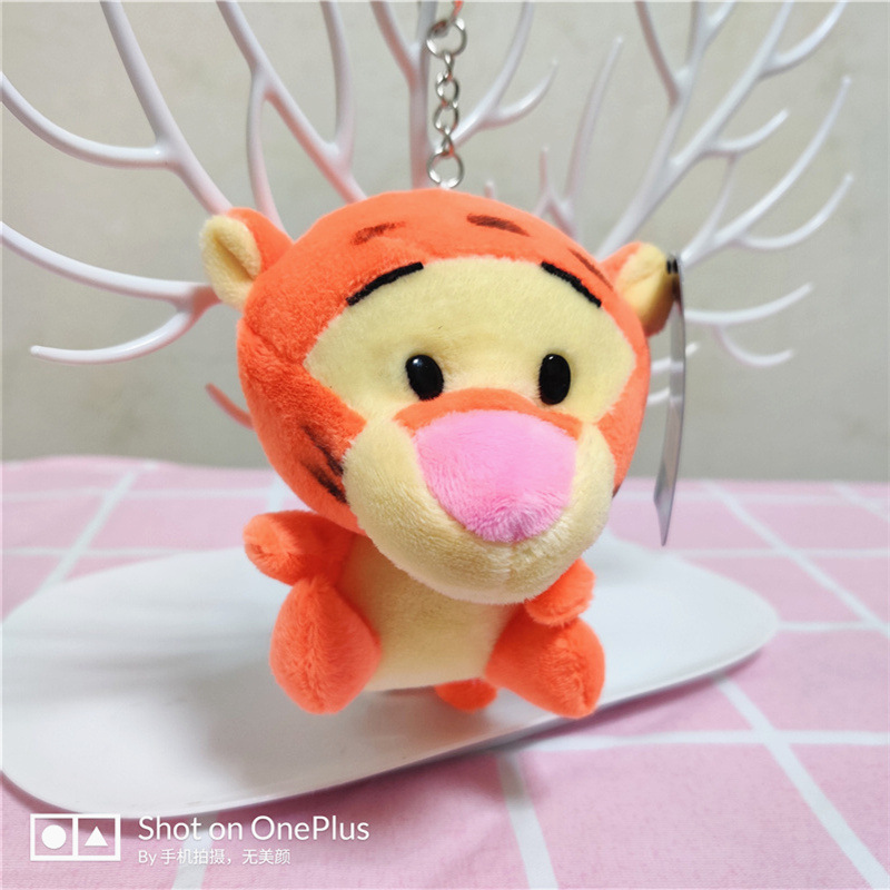 Cute Mini Pooh Bear Doll Small Plush Toy Tigger Keychain Pendant Flower Doll Wholesale