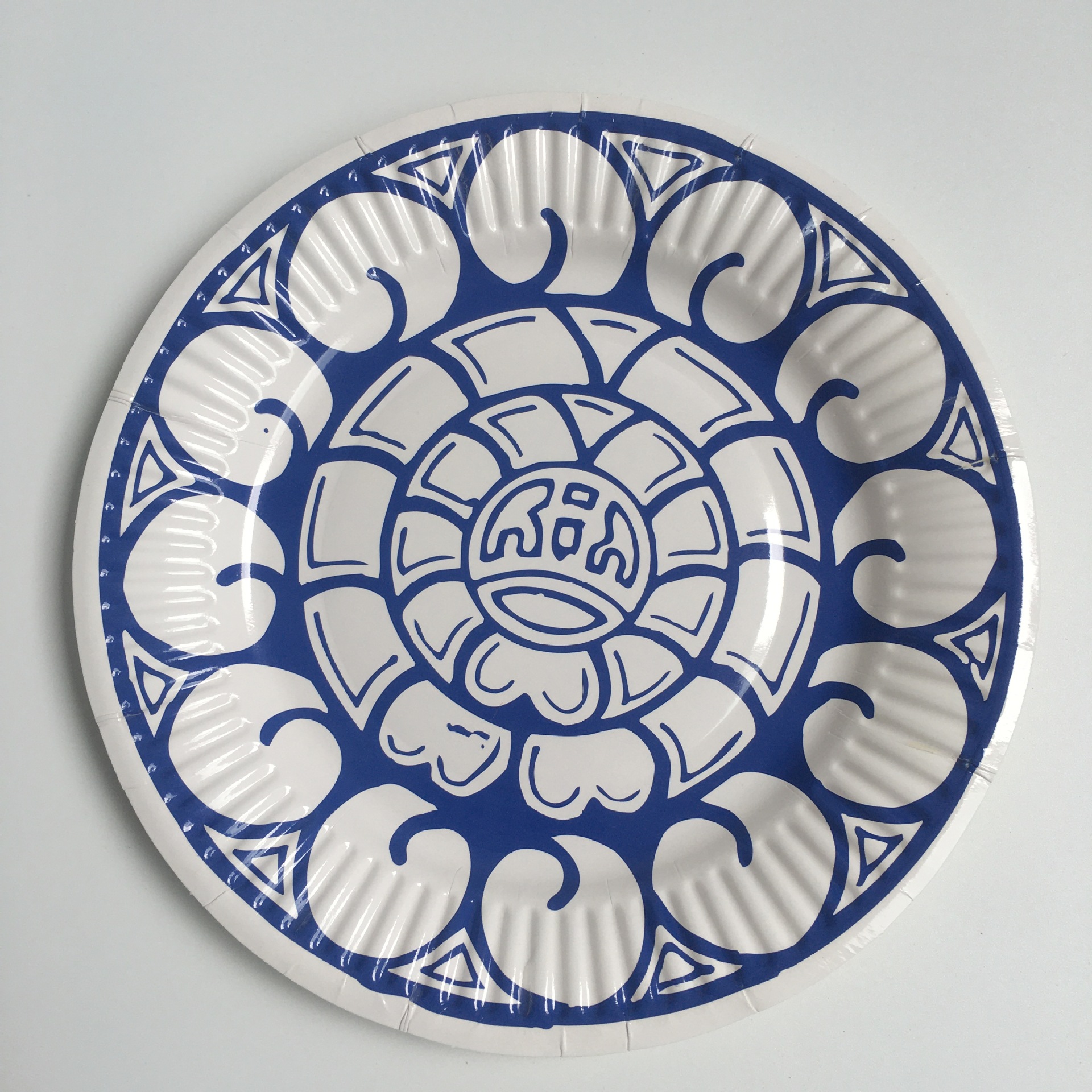 小学幼儿园布置7寸9寸走廊青花瓷中国风复古12个装挂件纸盘