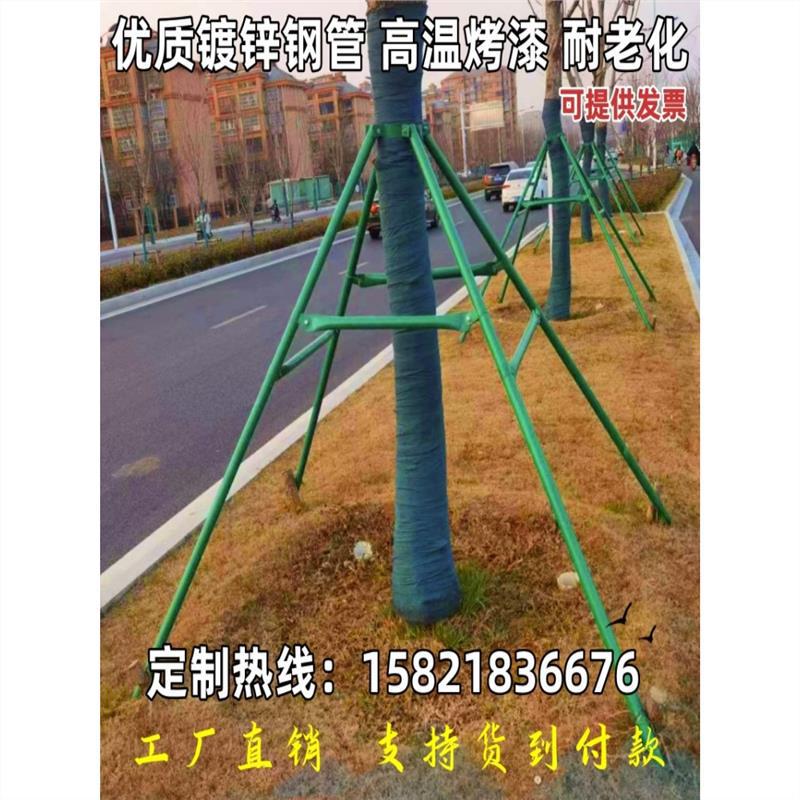 苗木固定器镀锌钢管支架绿化行道树木支撑架大树园林防风支撑杆