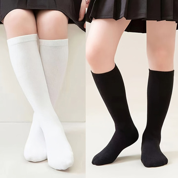 过膝袜纯色儿童中筒袜透气舞蹈袜学生男女儿童袜子足球袜节日批发