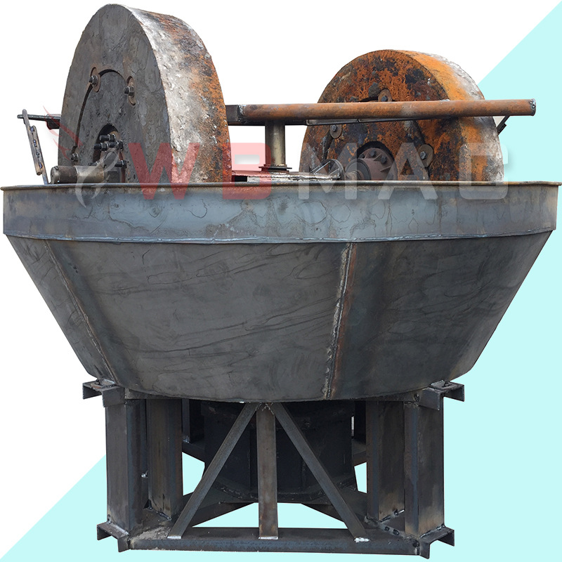 万铂机械金属矿物粉碾选设备电动湿式双轮选金设备碾金机金矿开采