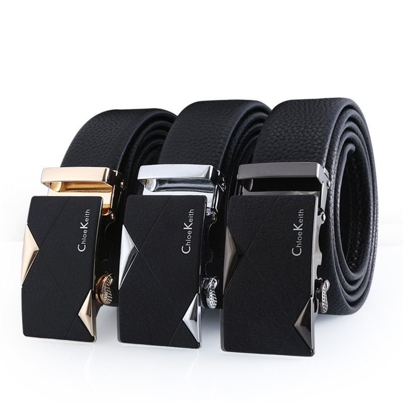 new belt men‘s genuine leather fashion automatic buckle business alloy versatile belt hot sale pant belt factory wholesale