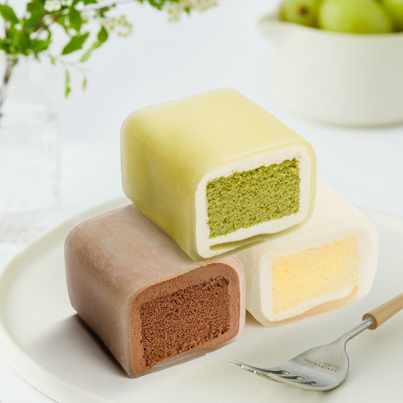 冰皮白玉卷香糯蛋糕奶油慕斯雪媚娘糯米糍雪糯冰糕点日式网红小吃