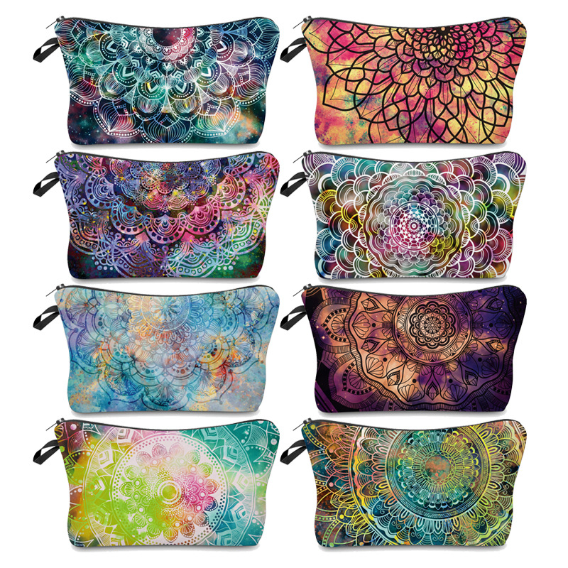 Amazon Digital Printing Mandala Cosmetic Bag Clutch Women's Multifunctional Travel Storage Wash Bag Women