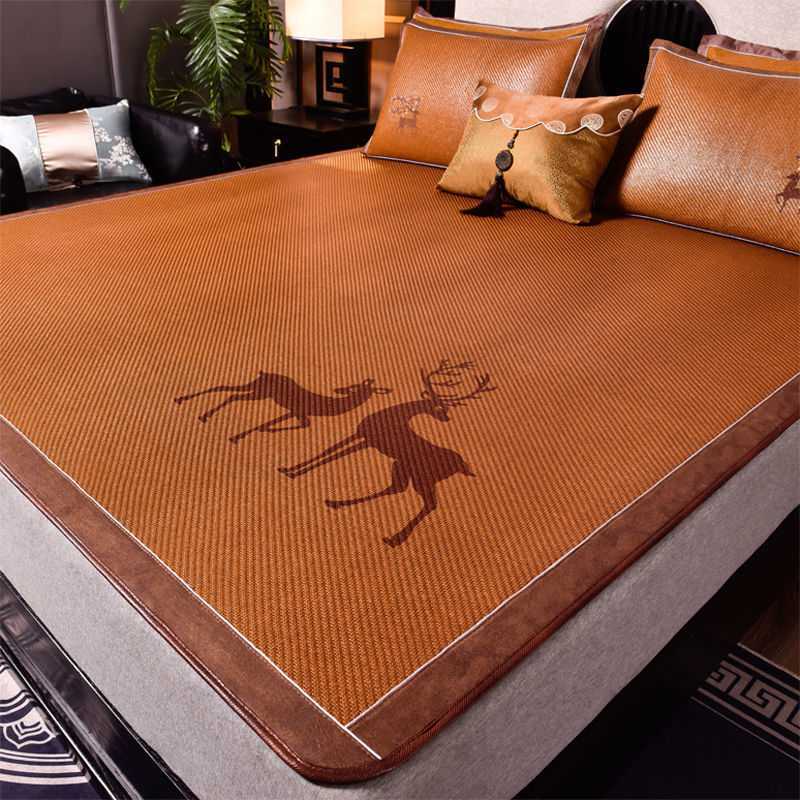 高档藤席双面冰丝凉席1.5米家用凉席1.8米2米1.2米草席子床笠1米5