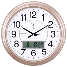 Q5ZR24英寸电波钟挂钟尺寸办公时钟日历石英钟会议室钟