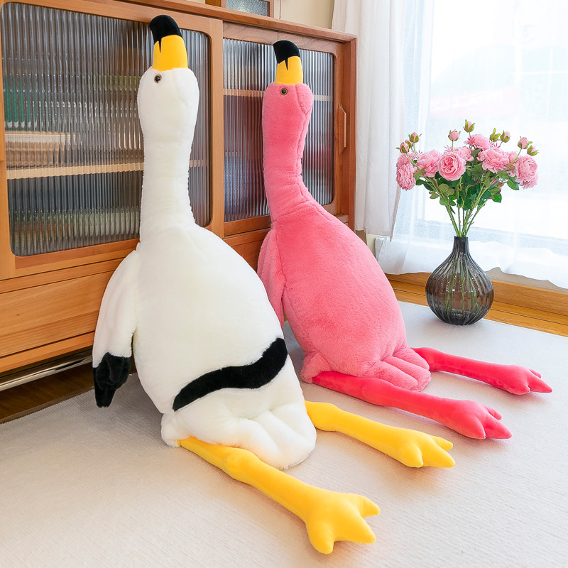 Cross-Border Flamingo Pillow Swan Plush Toy Doll Ragdoll Girl Lovely Birds Bed Clip Leg Doll
