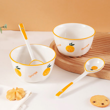 日式陶瓷卡通水果创意萌趣餐具套装家用儿童可爱饭碗高颜值陶瓷碗