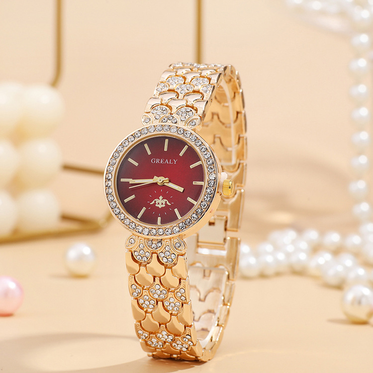 Factory Direct Sales Fashion Diamond Quartz Watch Women's Life Waterproof Trend Steel Watch Light Luxury High-End Sense