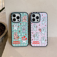 卡通可爱草莓兔子iphone14pro适用磁吸苹果14Pro max手机壳12女13