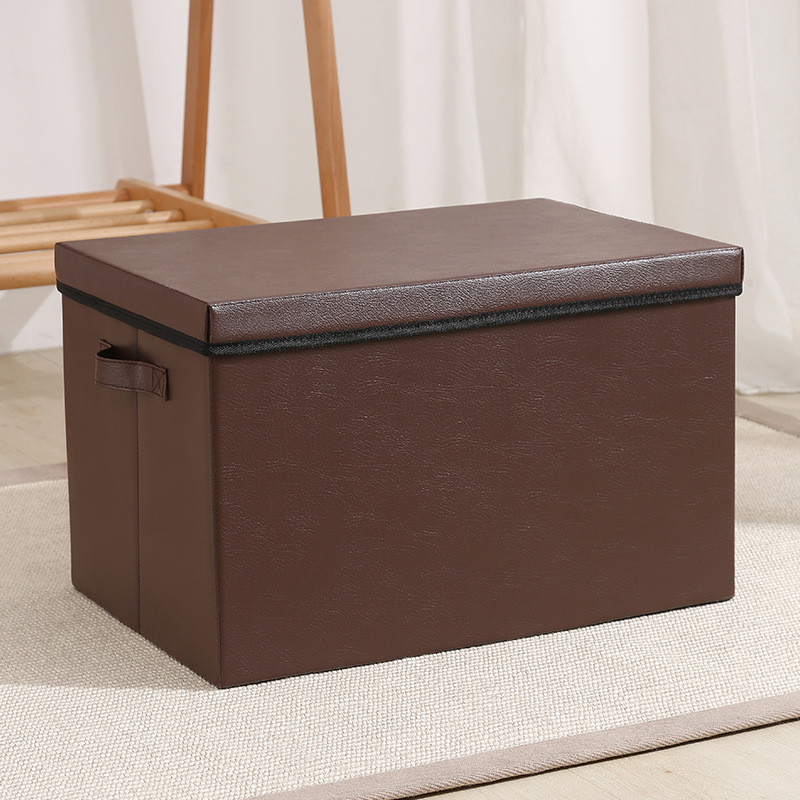 Home Folding Multifunctional Storage Box Desktop Storage Box Portable Drawer Leather Dustproof European Style Storage Box with Lid