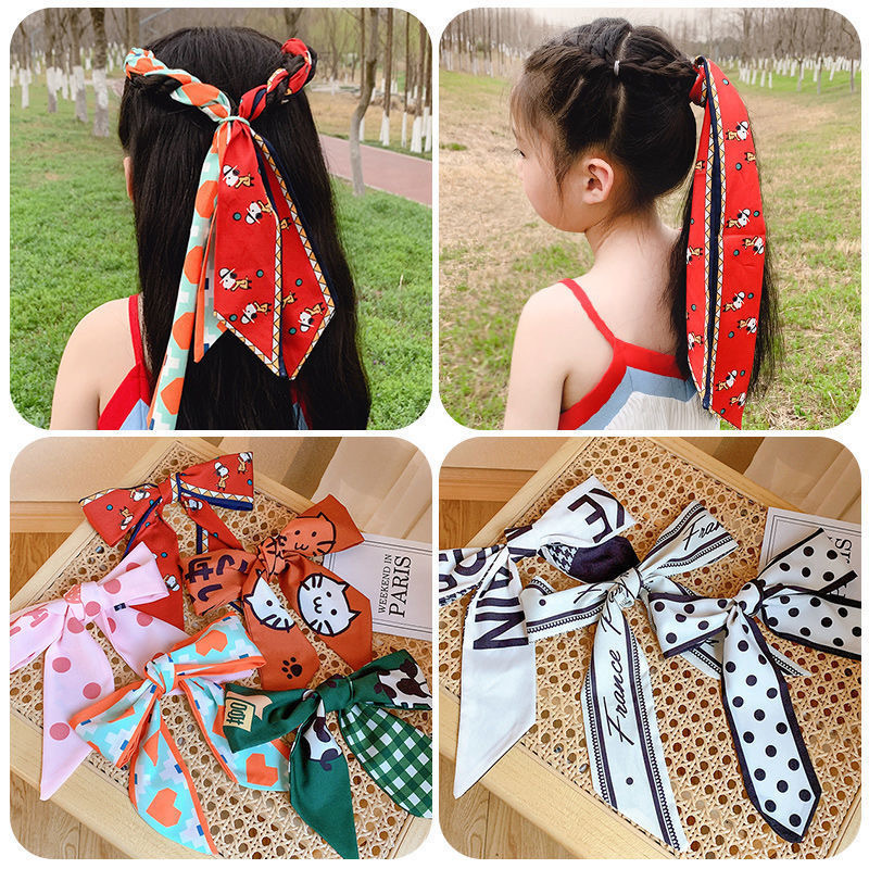 儿童发带女绑发女孩发饰可爱新款韩国丝巾网红编发丝带头饰女童