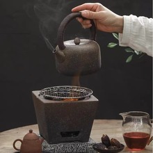 围炉煮茶陶瓷火山石煮茶器茶炭烤炉干烧水壶带盖户外茶馆功夫茶具