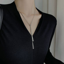 三角形钛钢项链女小众设计时尚高级感卫衣链毛衣链18K 锁骨项链