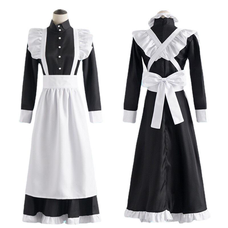 批发传统女佣长裙女仆装伪娘英国管家cosplay日系制服 可爱连衣裙