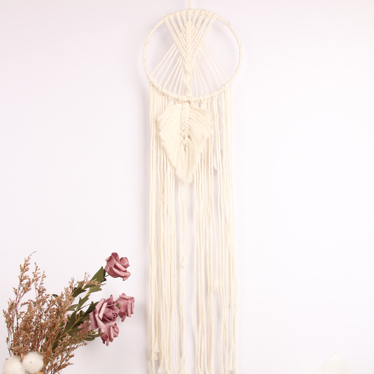 Hand-Woven Cotton Thread Dreamcatcher Tapestry Creative Home Indoor Hanging Ornament Decoration Fashion Simple Nordic Style Wall Decoration