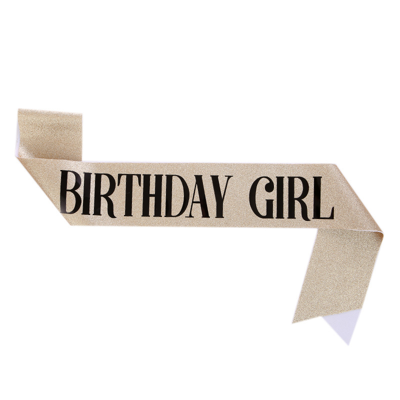 Birthday Party Gold Leaf Shoulder Strap Ceremonial Belt Birthday Girl Queen Birthday Girl Belt Shoulder Strap