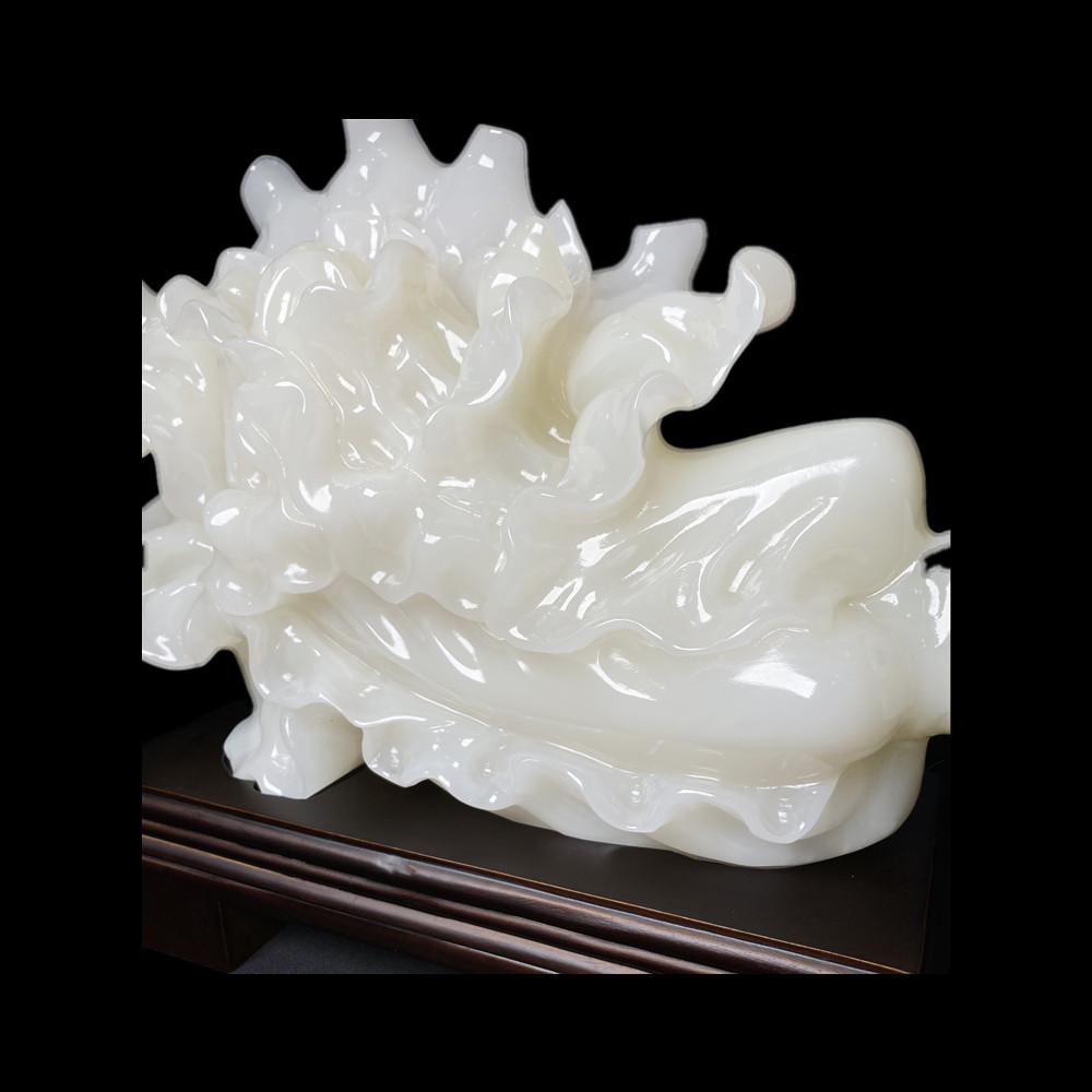 阿富汗玉大白菜摆件招财风水摆设品玉石工艺品雕刻摆件尺寸可定